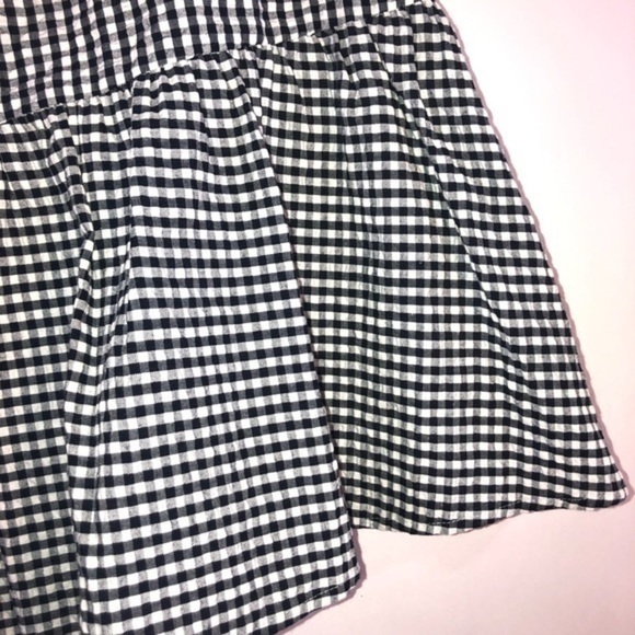 1901 Black & White Fall Gingham Ruffle Wrap Mini Skirt Size 4 - Picture 12 of 15